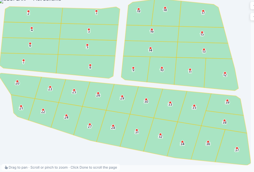 GEOPLAN available plots scheme map — click to view and reserve